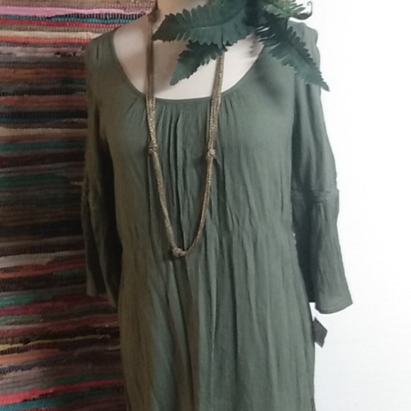 Mini Olive Green Gauze Style Dress Aeropostale - Picture 9 of 14